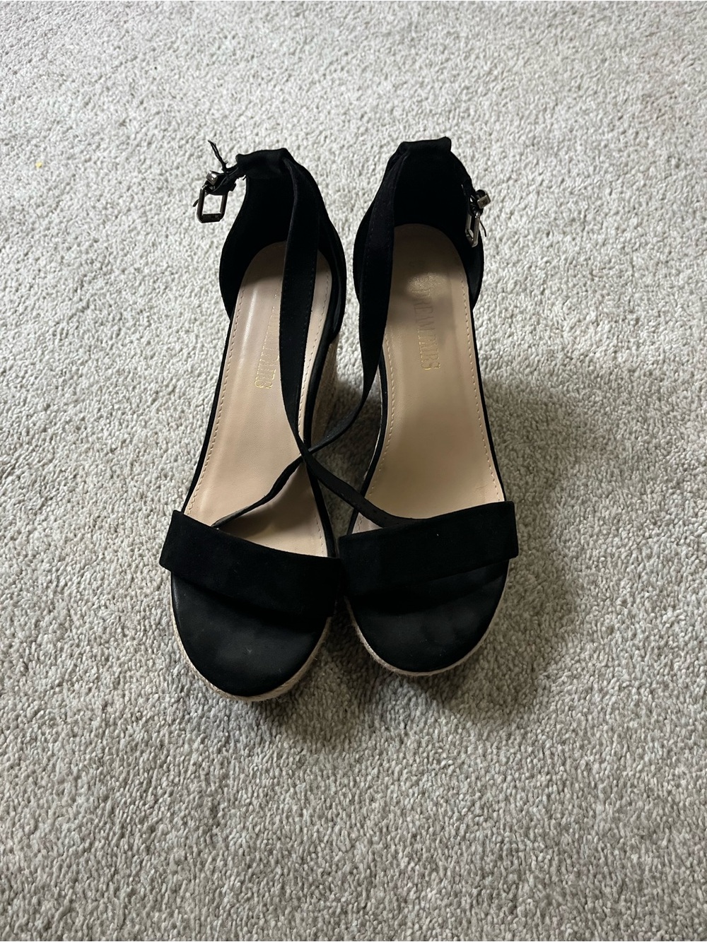 Women’s Black Ankle-Strap Platform Sandals